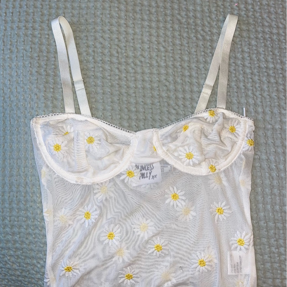 Princess Polly White Mesh Daisy Bodysuit
